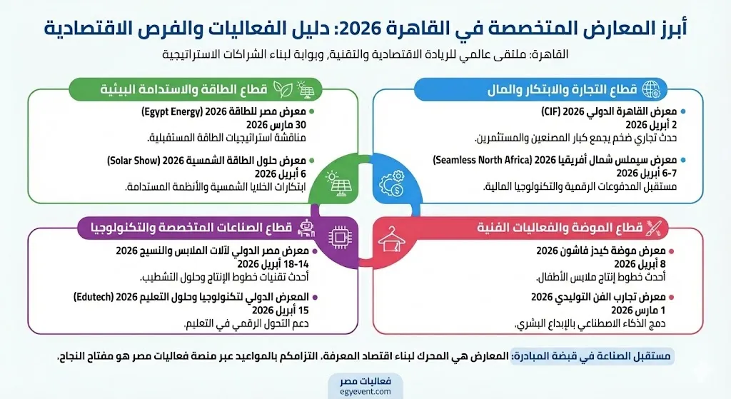 Top specialized exhibitions in Cairo - Infographic 