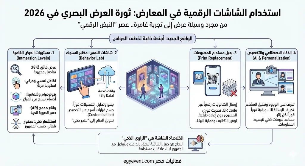 Use of digital screens in exhibitions - Infographic