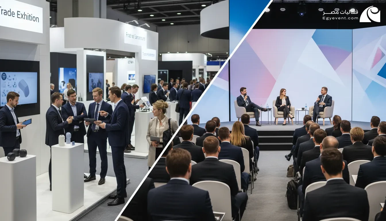 الفرق بين المعارض التجارية والمؤتمرات